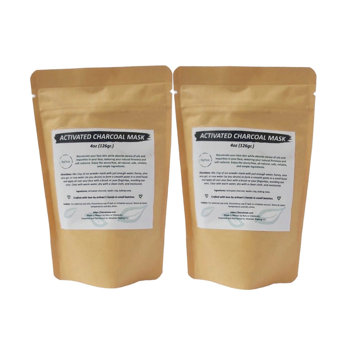 BENAT 2-pack Activated Charcoal Facial Mask