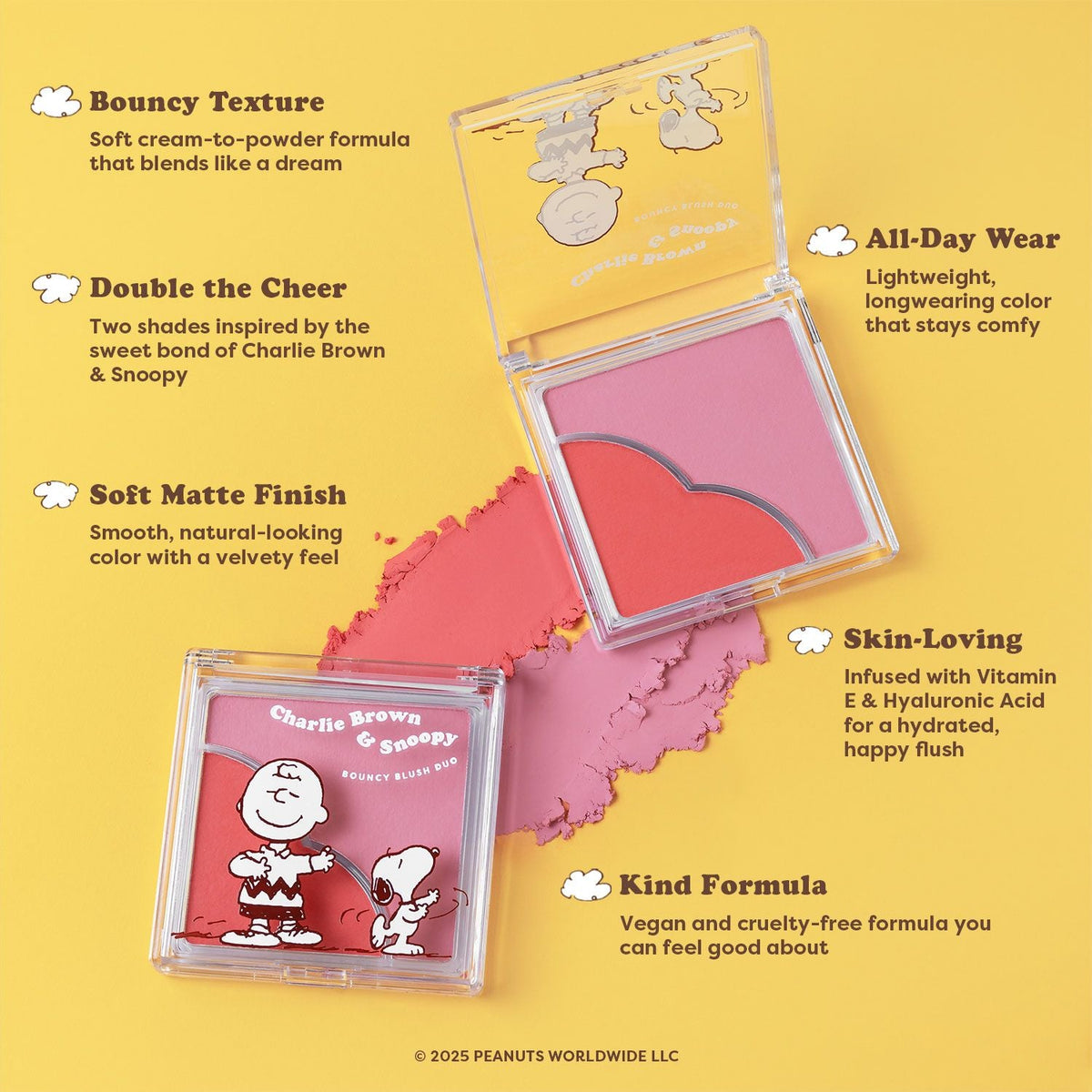 PROFUSION Peanuts 75th | Charlie Brown & Snoopy Bouncy Blush Duo