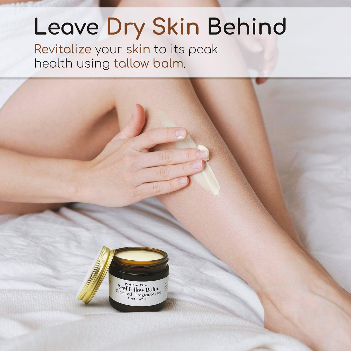 Grass Fed Beef Tallow Balm - 2 oz - Grown and Made in USA - Organic Grass Fed and Finished Tallow - Moisturizing Skin Care
