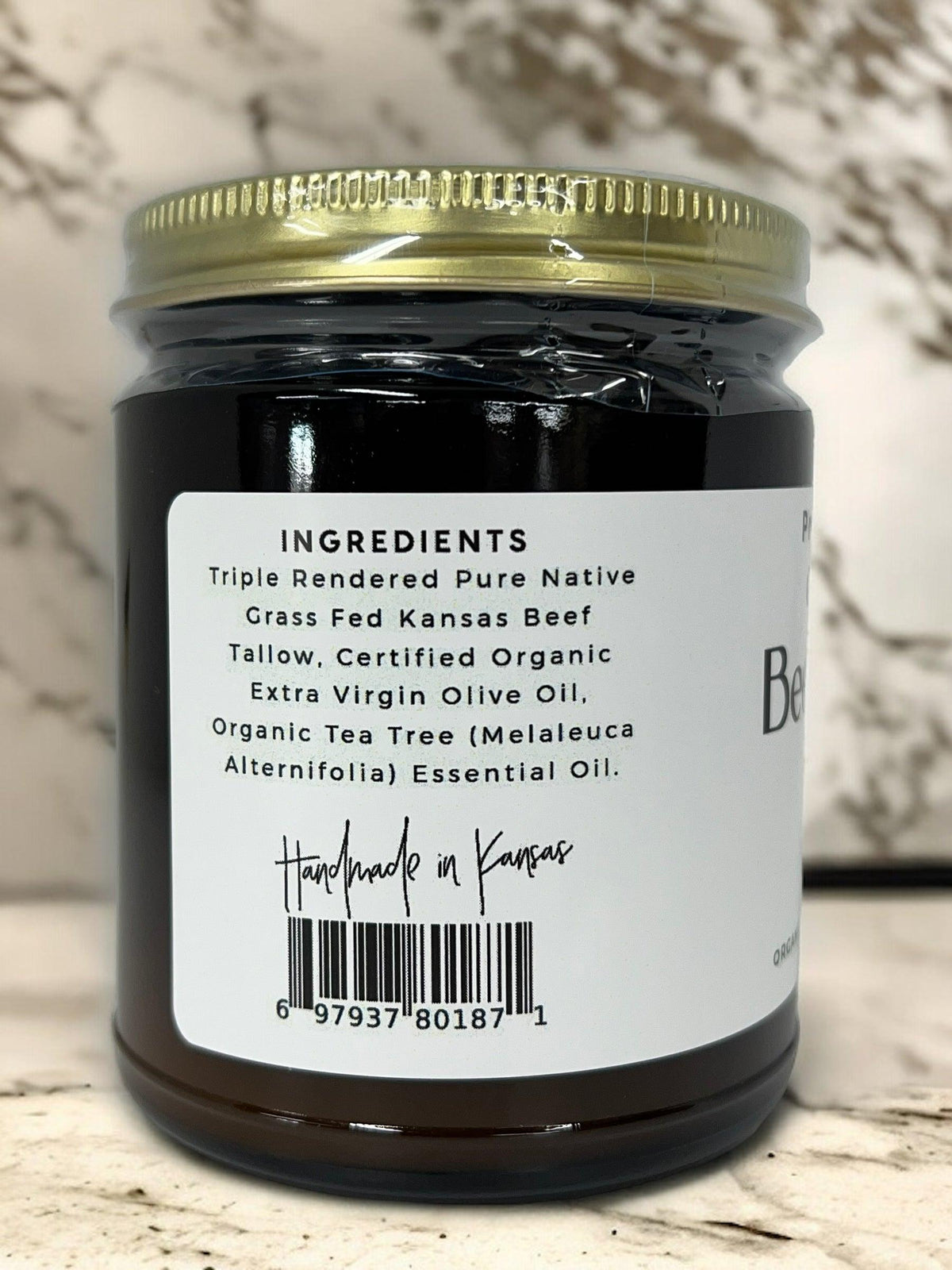 Grass Fed Beef Tallow Balm - 4 oz - Made in USA - Organic Grass Fed and Finished Tallow - Moisturizing Skin Care