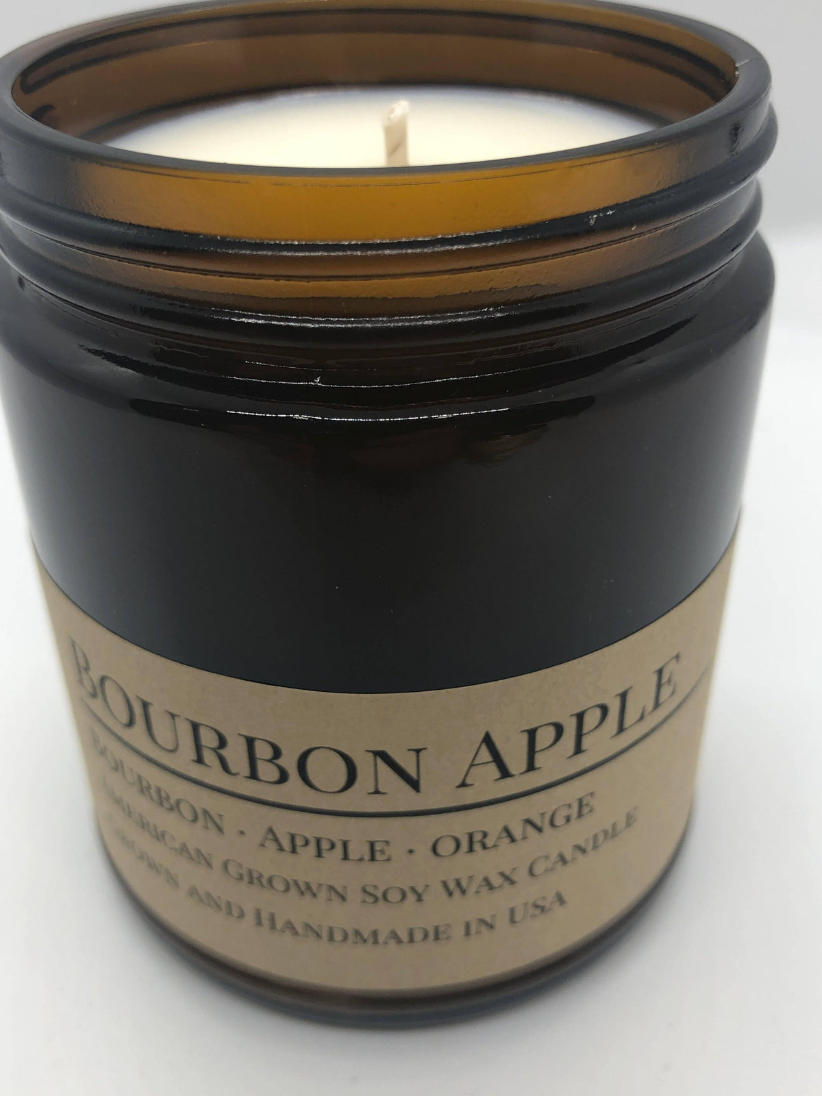 PRAIRIE FIRE Bourbon Apple Soy Wax Candle | 9 oz Amber Apothecary Jar