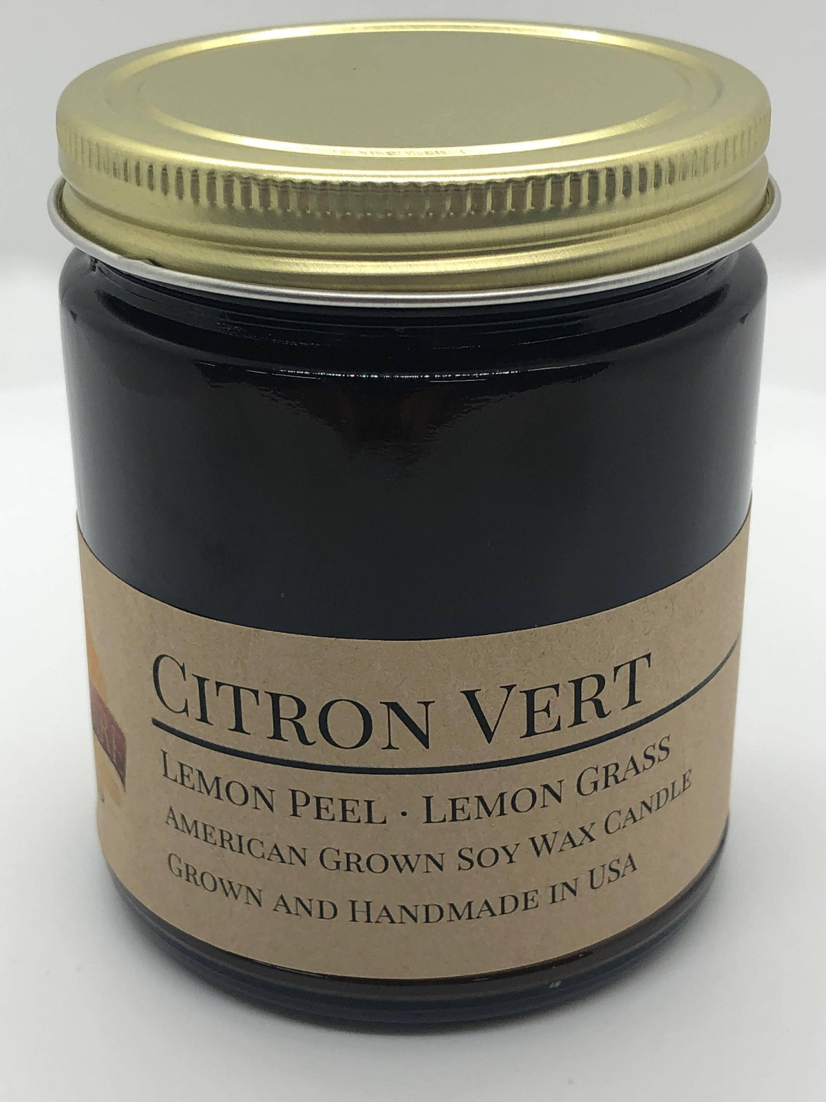 PRAIRIE FIRE Citron Vert Soy Wax Candle | 9 oz Amber Apothecary Jar