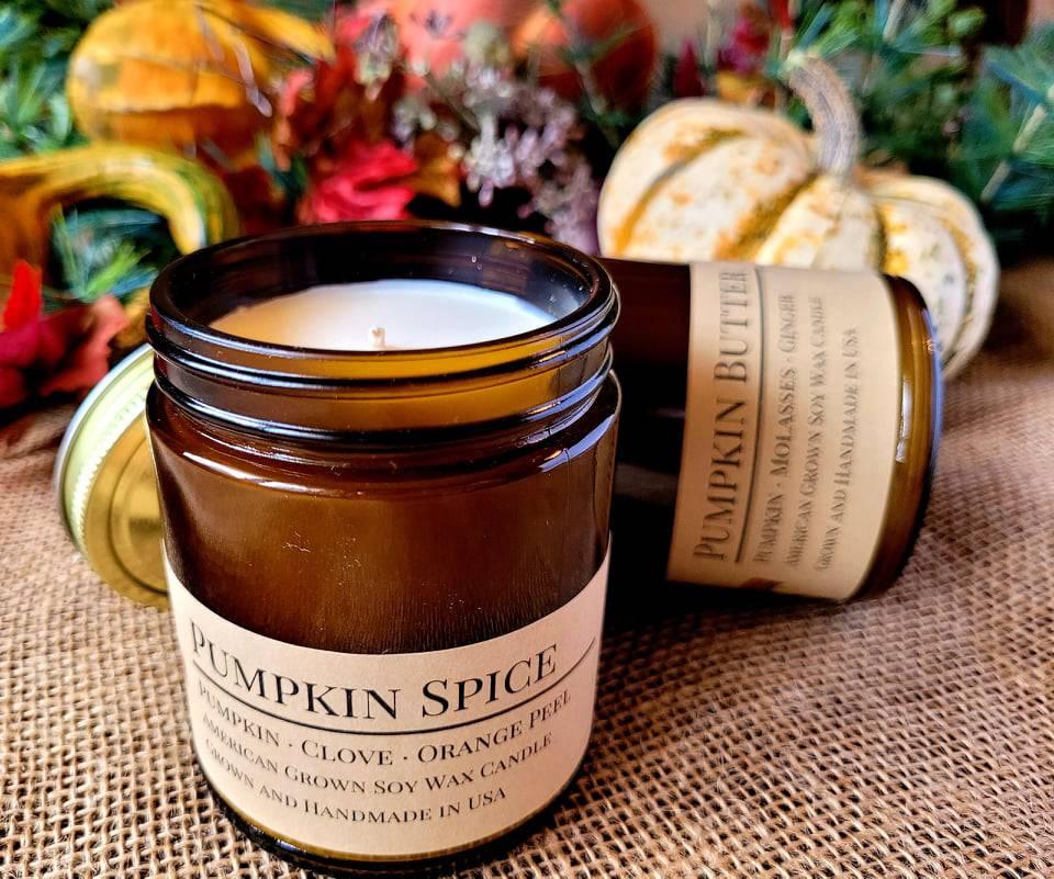 PRAIRIE FIRE Citron Vert Soy Wax Candle | 9 oz Amber Apothecary Jar