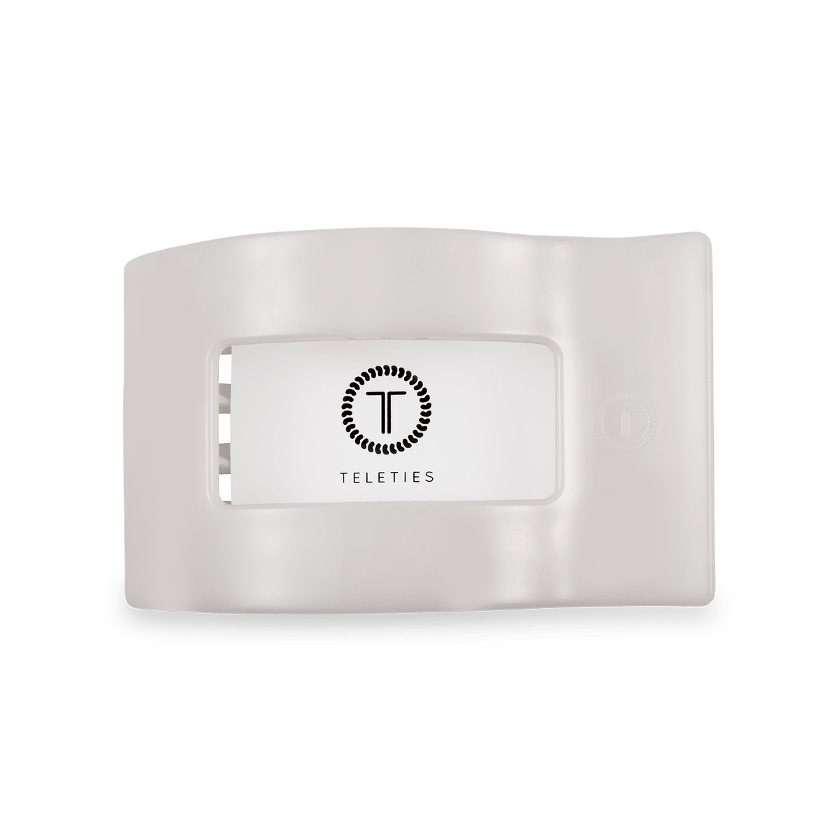 Coconut White Medium Flat Rectangle Hair Clip