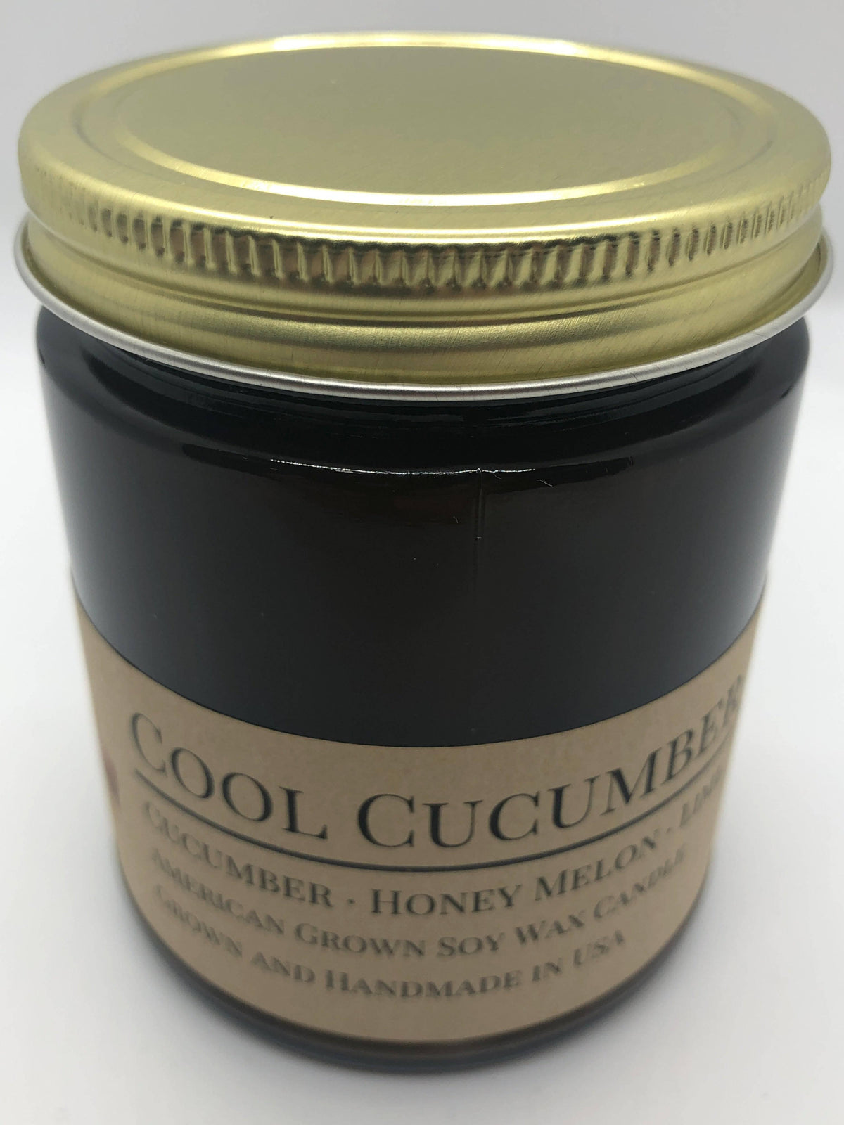 PRAIRIE FIRE Cool Cucumber Soy Wax Candle | 9 oz Amber Apothecary Jar