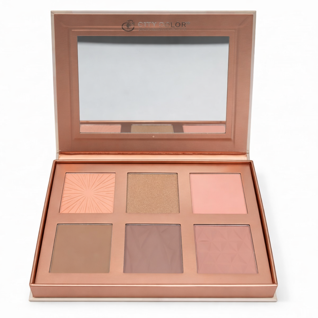 Cheeky 6 Shade Face Bar Palette - Blush, Bronzer & Highlighter