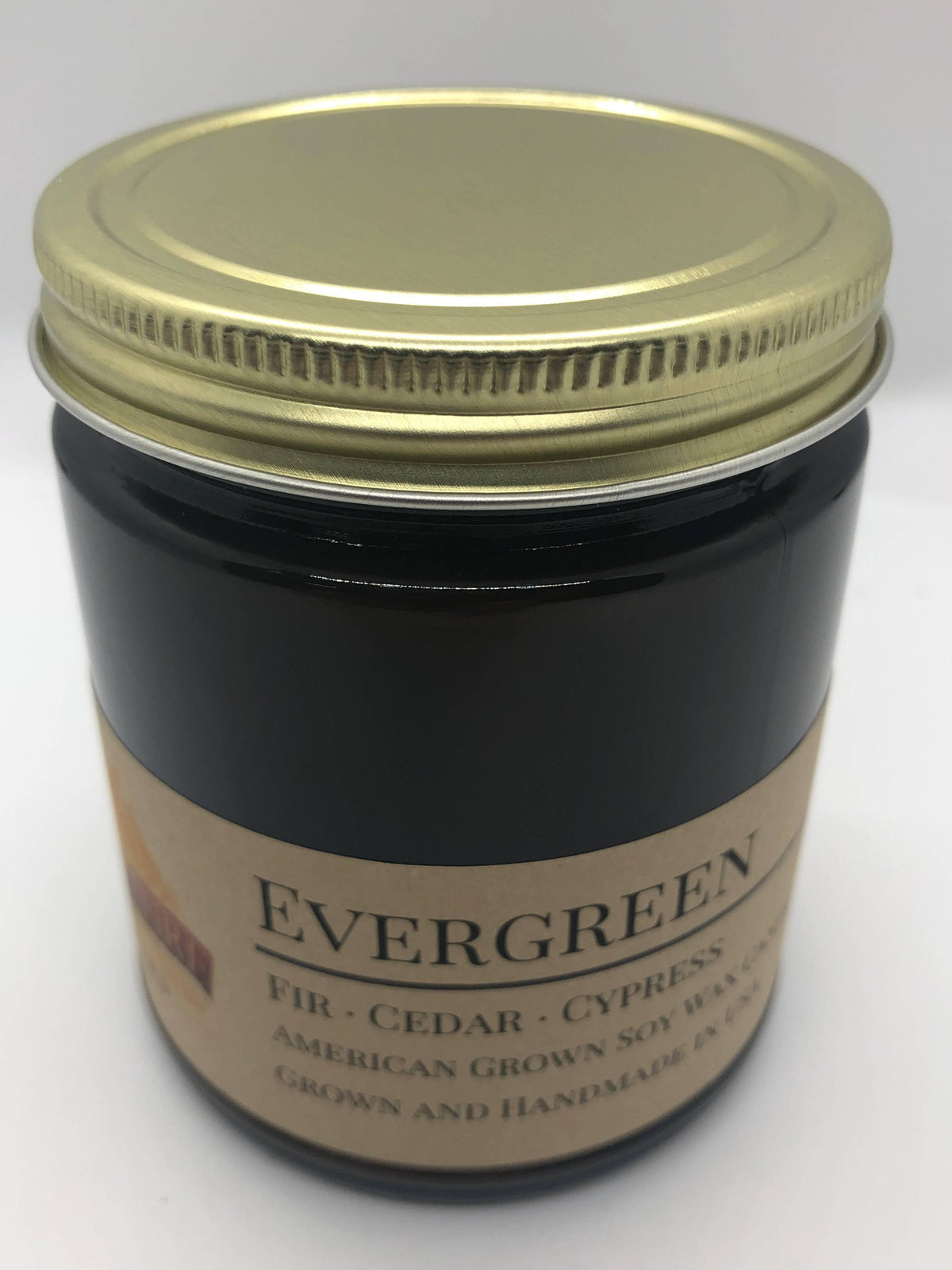 PRAIRIE FIRE Evergreen Soy Wax Candle | 9 oz Amber Apothecary Jar