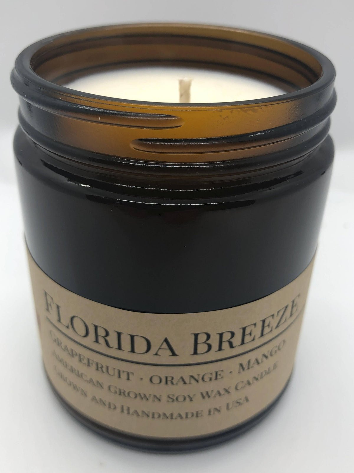 PRAIRIE FIRE Florida Breeze Soy Wax Candle | 9 oz Amber Apothecary Jar