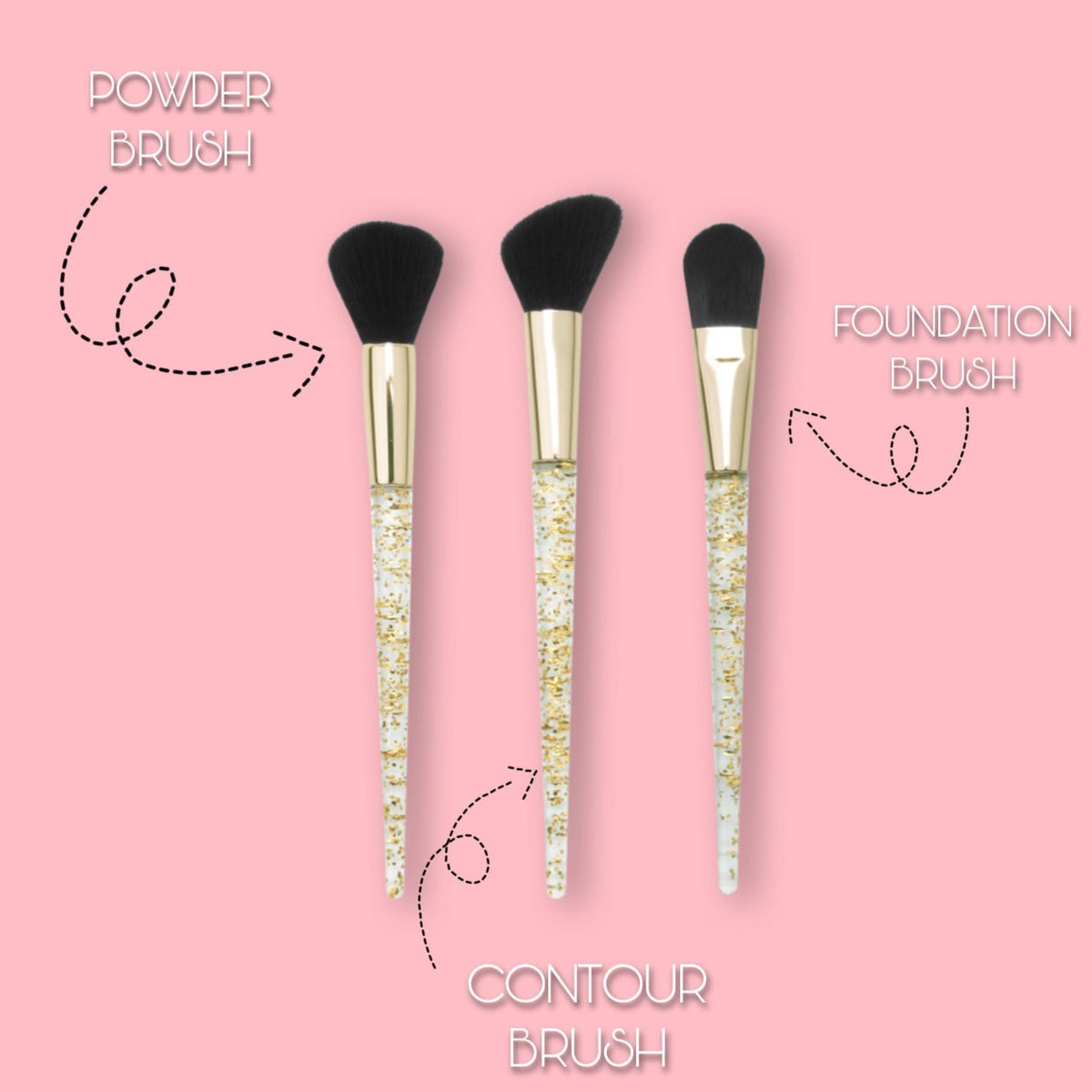 PROLUX Gold Flakes 3-Piece Brush Set