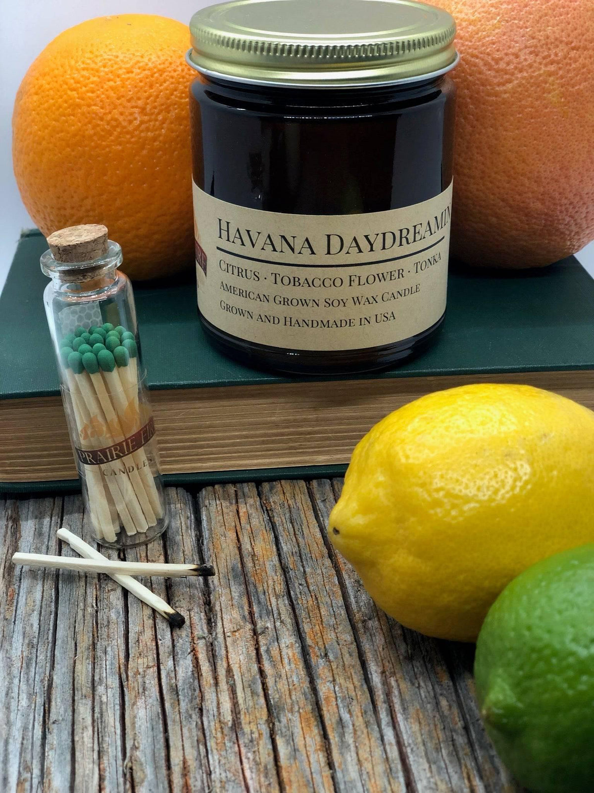 PRAIRIE FIRE Havana Daydreamin' Soy Wax Candle | 9 oz Amber Apothecary Jar