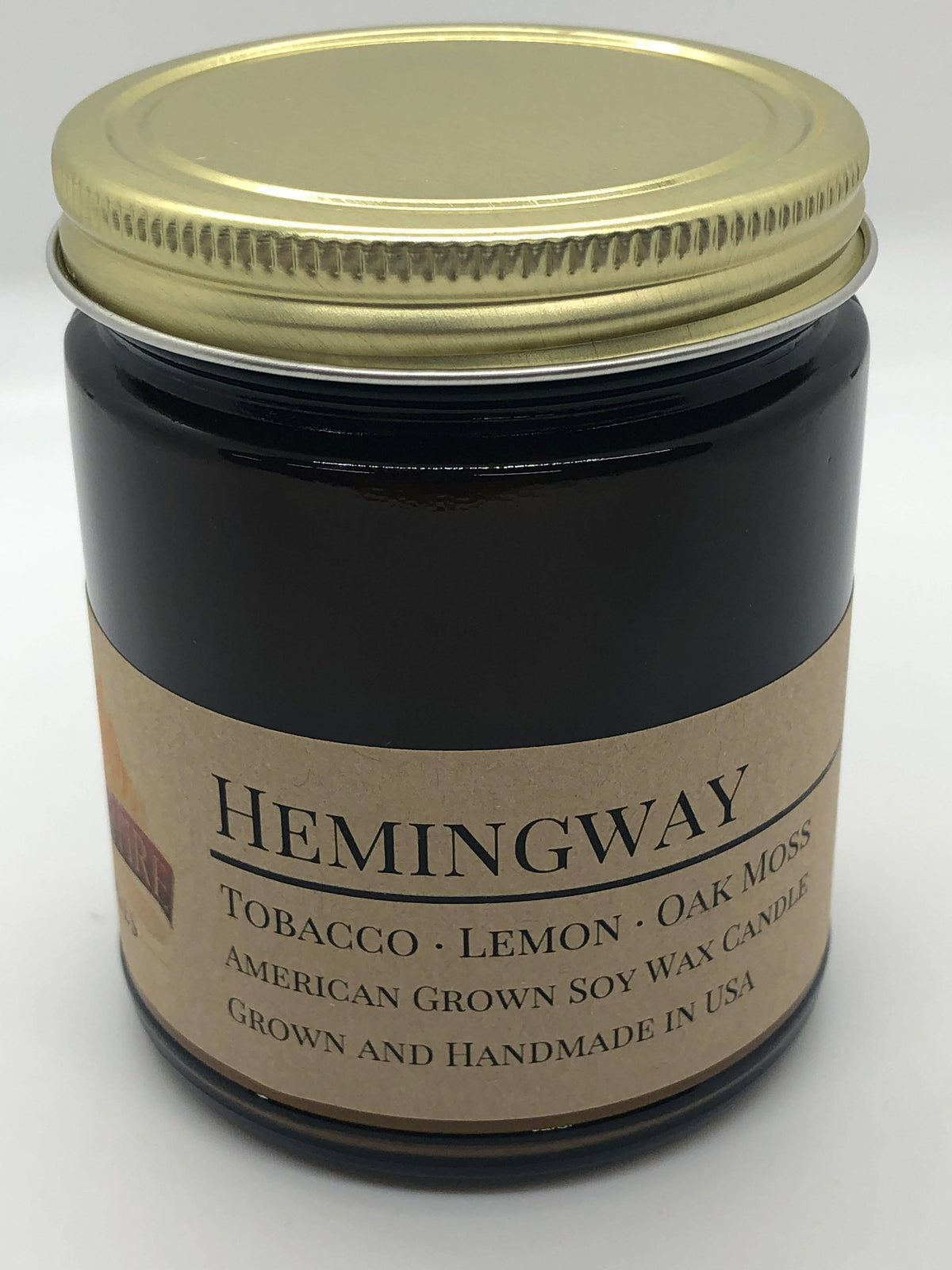 PRAIRIE FIRE Hemingway Soy Wax Candle | 9 oz Amber Apothecary Jar