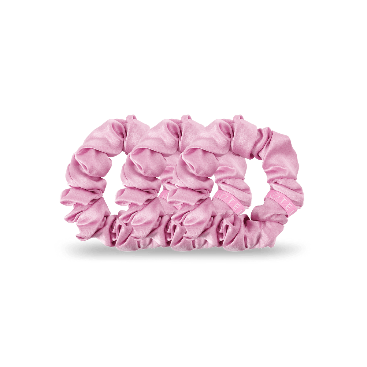 TELETIES I Pink I Love You Large Silk Scrunchies