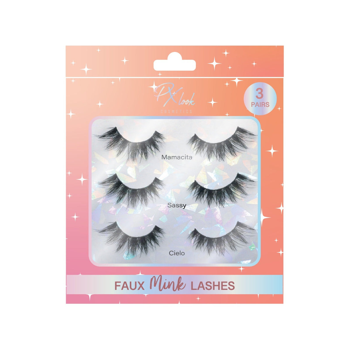 PROLUX Faux Mink Lashes Eyelashes - 3 Pair