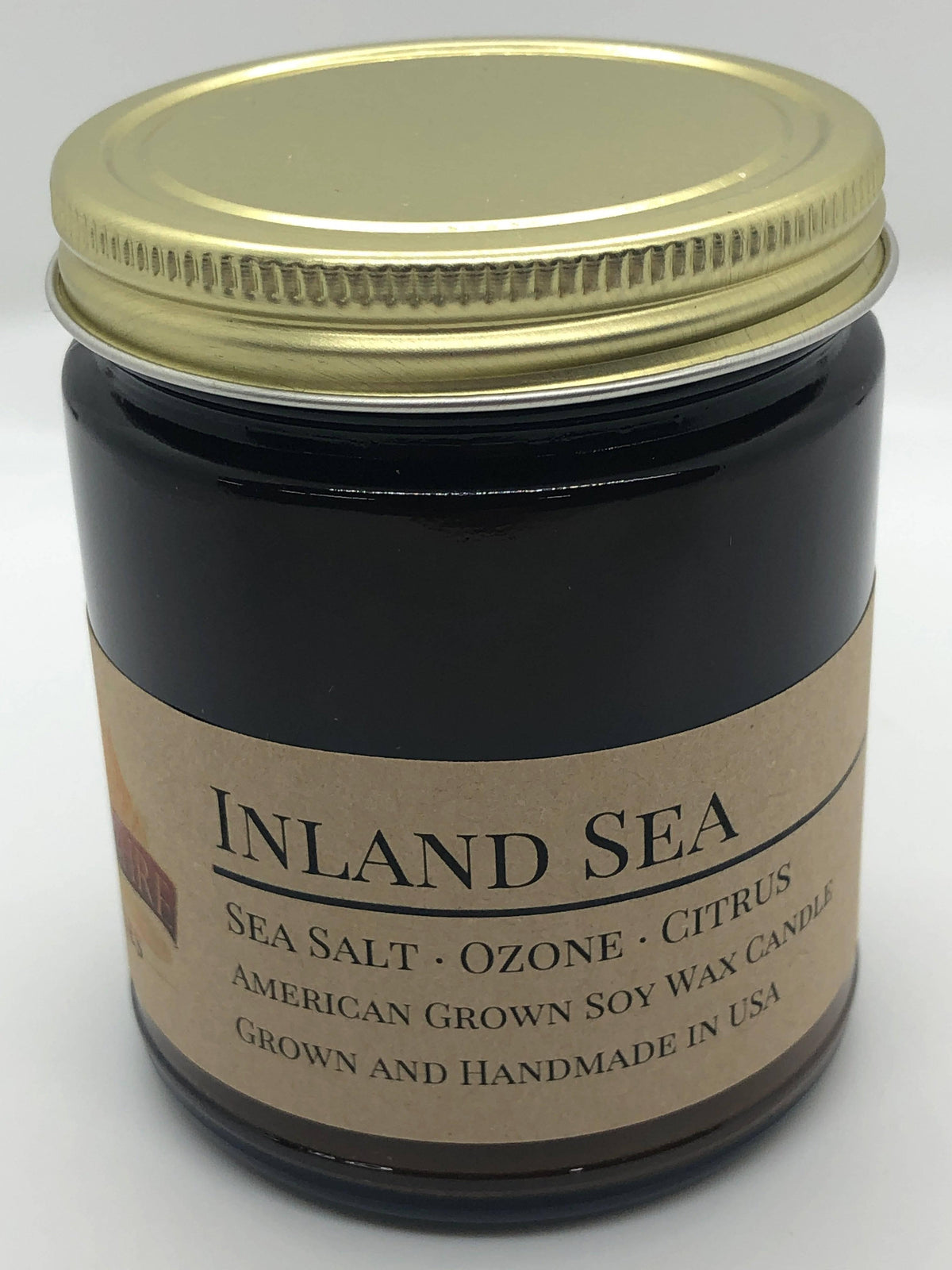 PRAIRIE FIRE Inland Sea Soy Wax Candle | 9 oz Amber Apothecary Jar