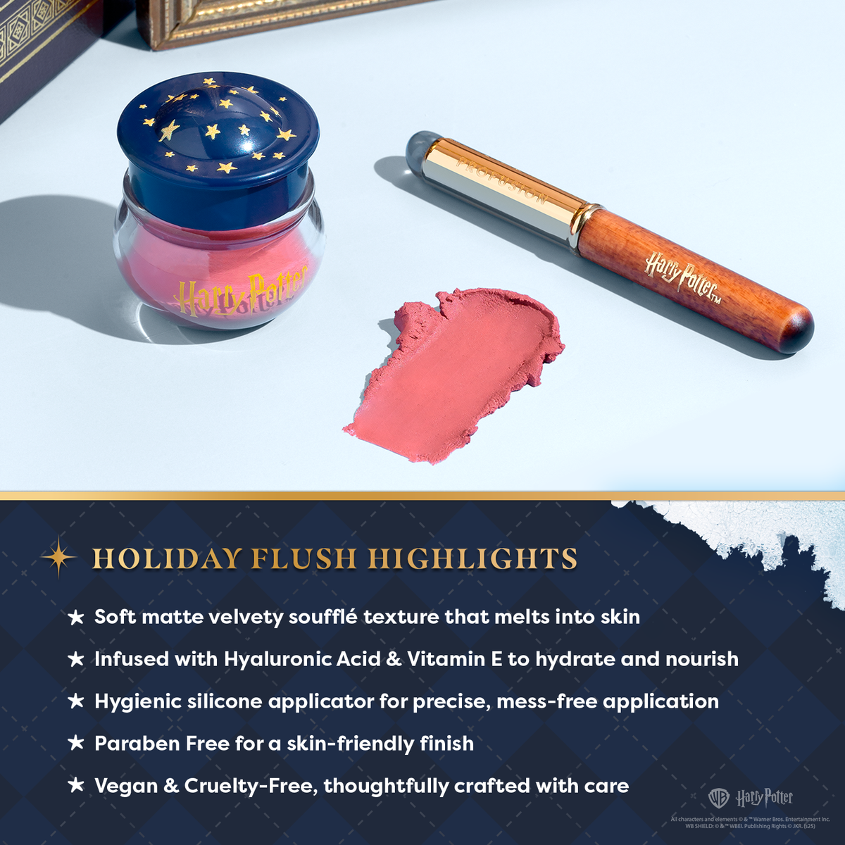 PROFUSION Harry Potter Holiday | Yule Ball Blush Lip & Cheek Blurring Pot & Silicone Applicator
