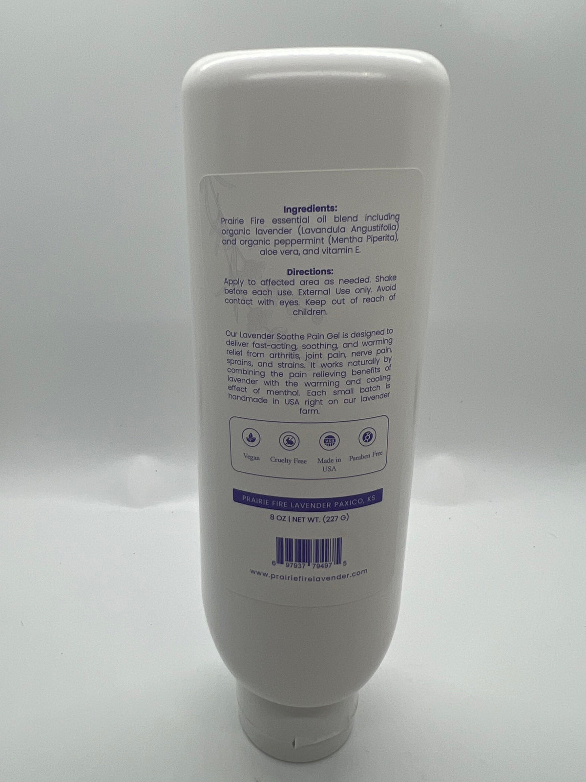 PRAIRIE FIRE Lavender & Menthol Soothe Pain Gel - 8 oz. (Prairie Fire Lavender Farm Richter's)