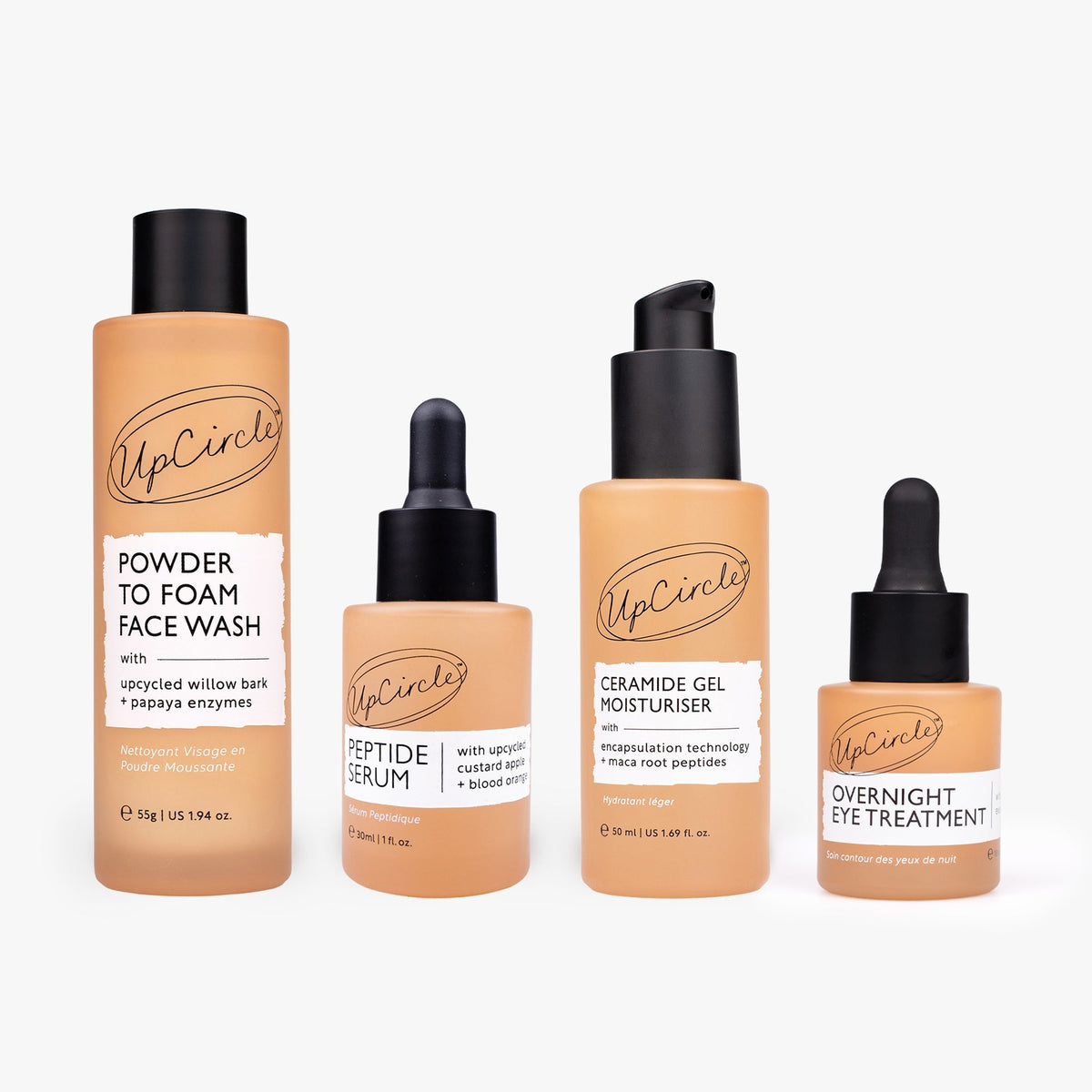 UpCircle The Menopause Skin Set: Face Wash, Peptide Serum + Ceramide Gel Moisturizer
