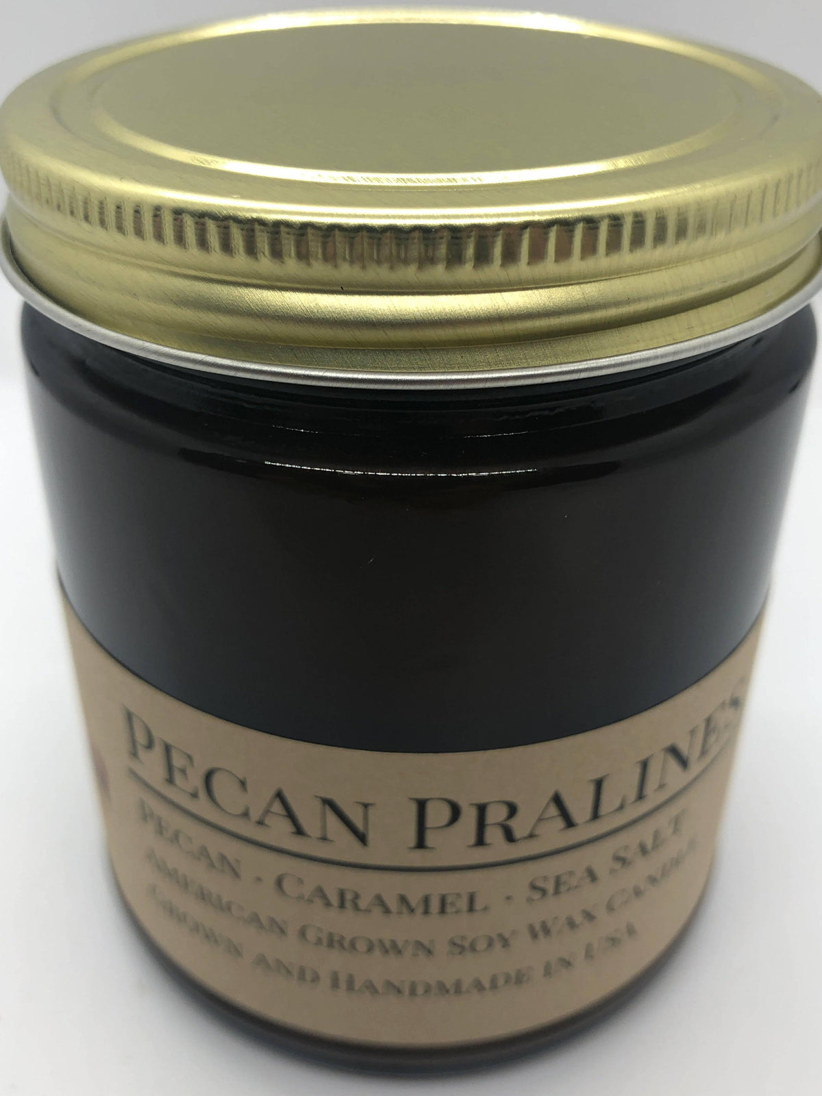 PRAIRIE FIRE Pecan Pralines Soy Wax Candle | 9 oz Amber Apothecary Jar