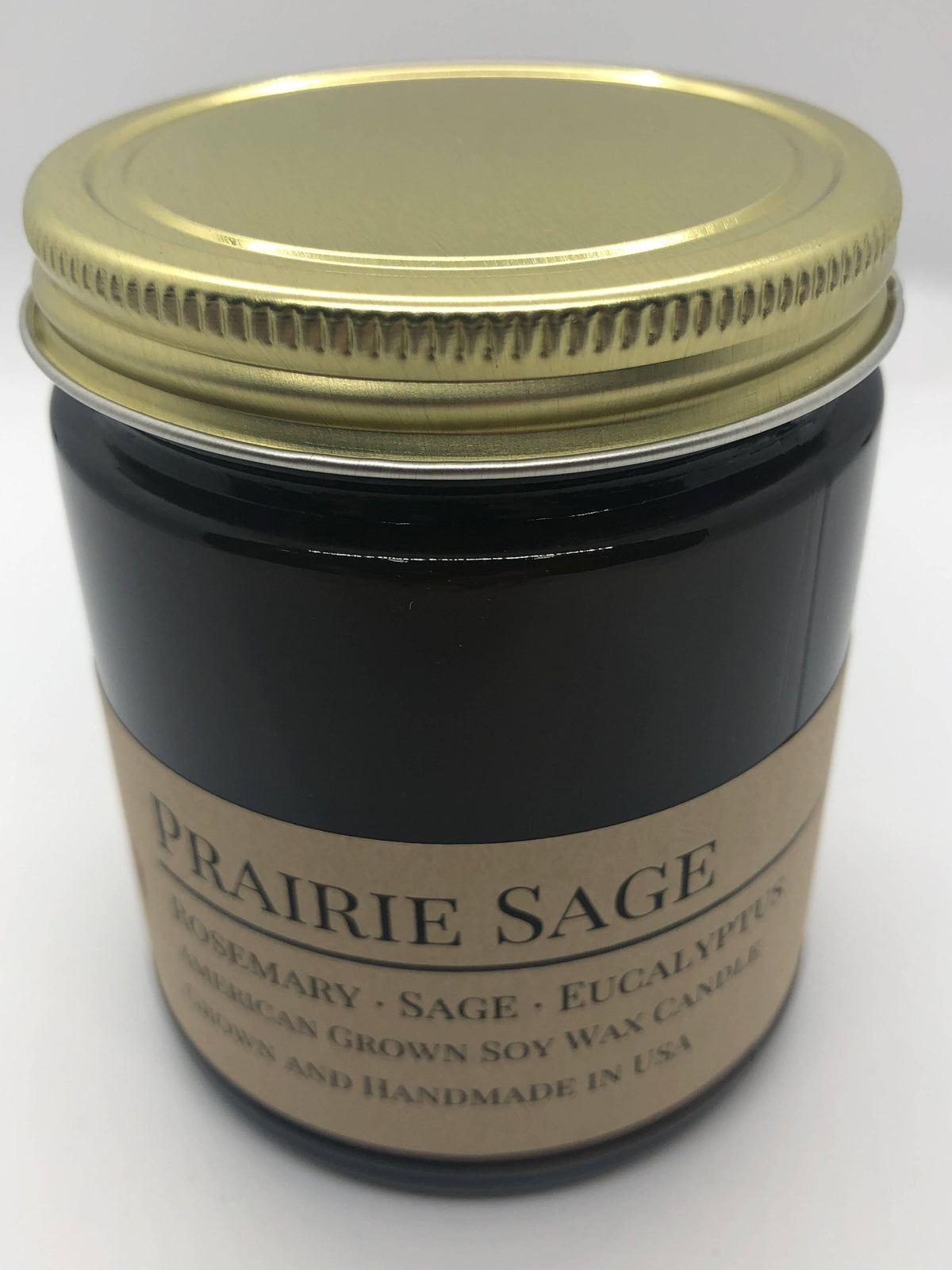 PRAIRIE FIRE Prairie Sage Soy Wax Candle | 9 oz Amber Apothecary Jar