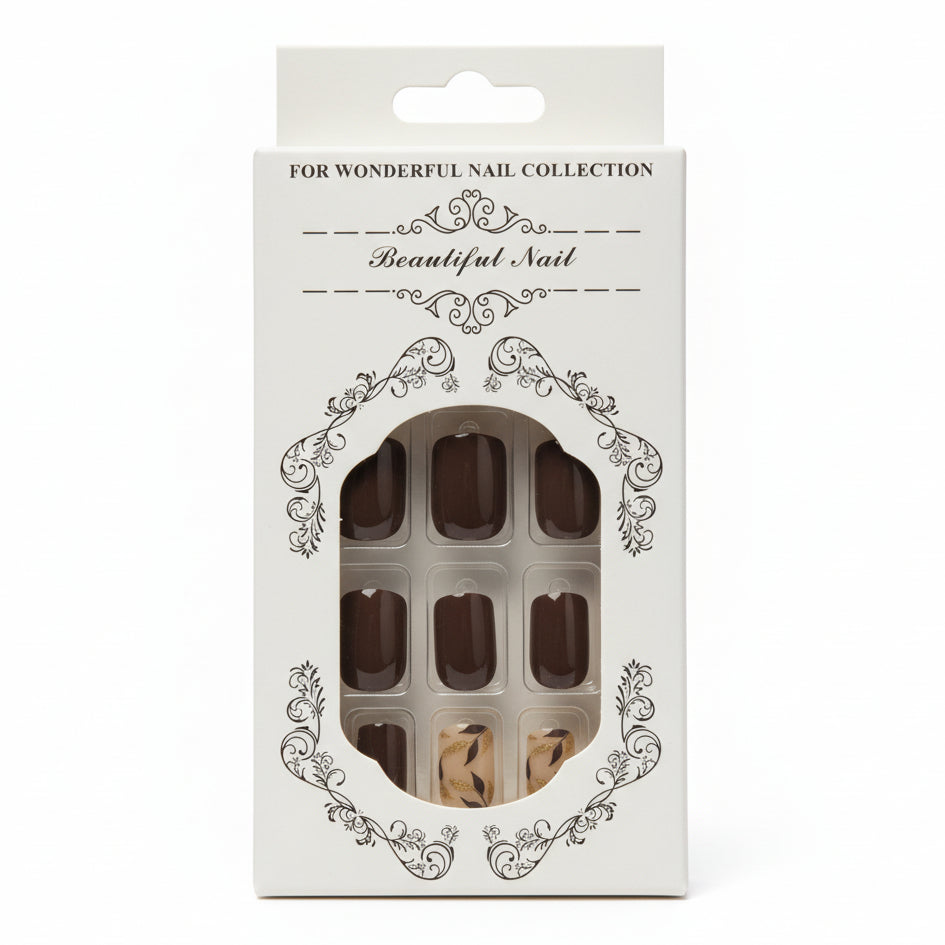 Salon-Style French Tip Press-On Nails - Square 03