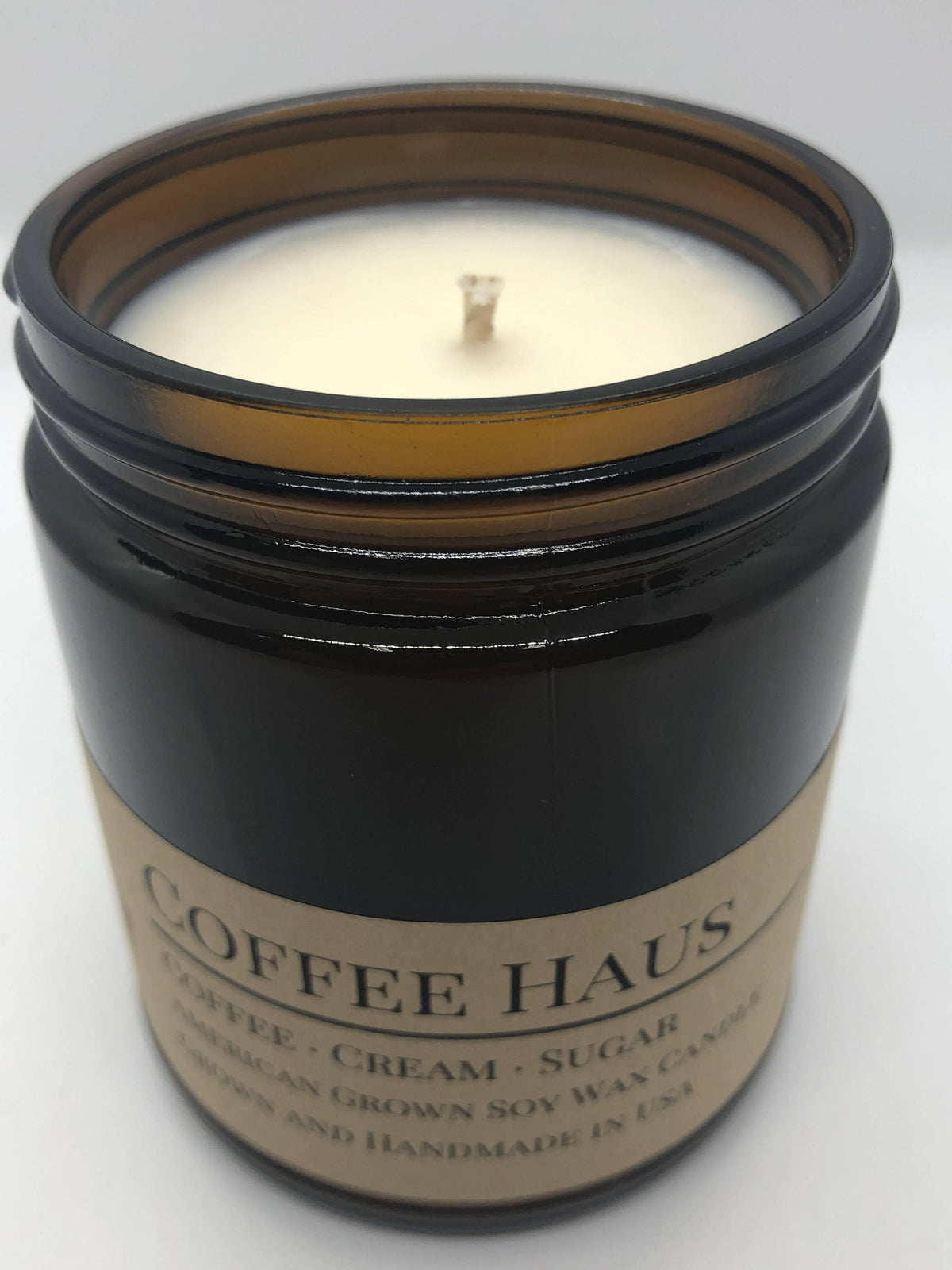 PRAIRIE FIRE Coffee Haus Soy Wax Candle | 9 oz Amber Apothecary Jar