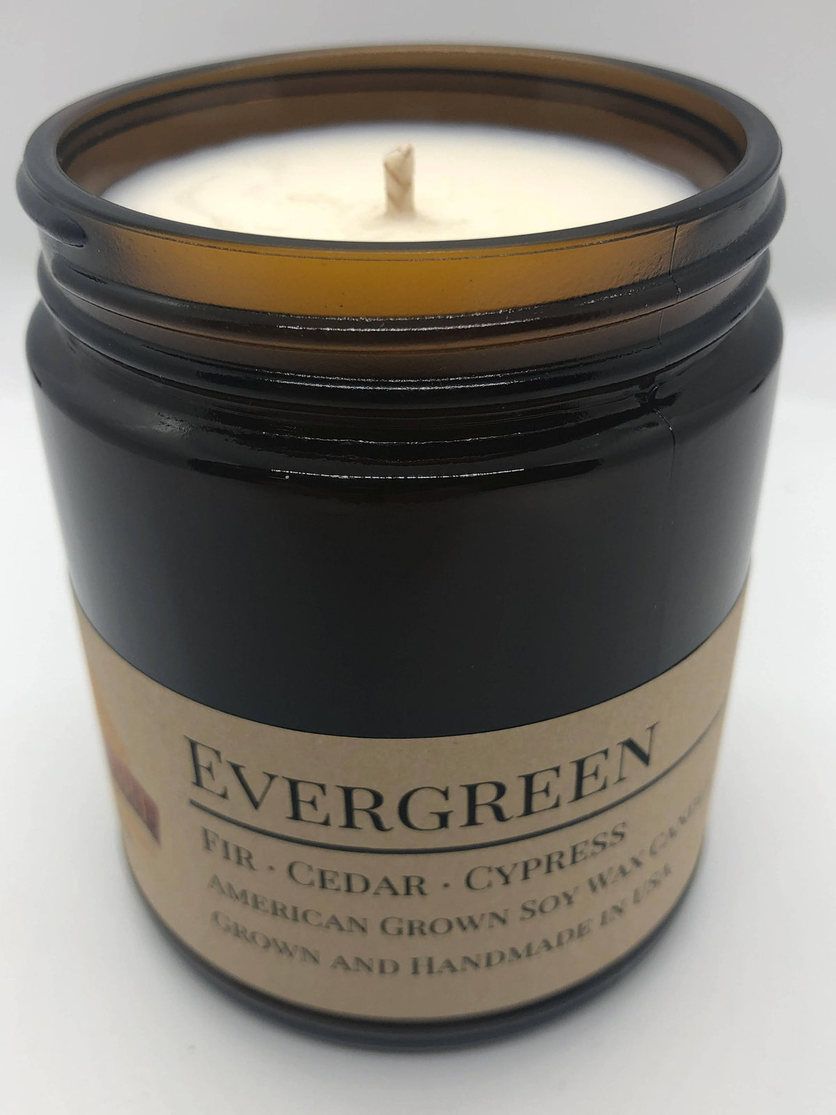 PRAIRIE FIRE Evergreen Soy Wax Candle | 9 oz Amber Apothecary Jar