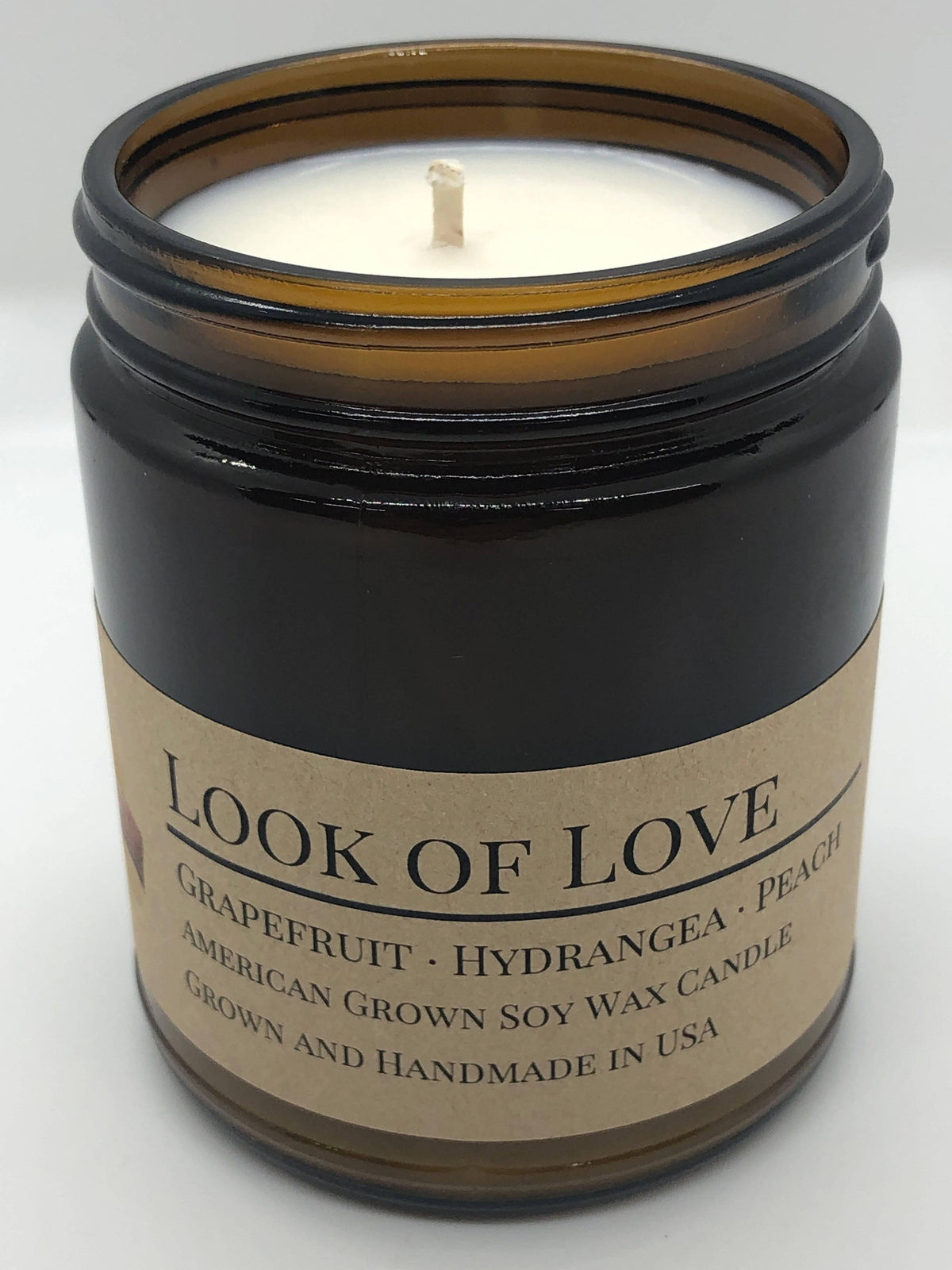 PRAIRIE FIRE Look of Love Soy Wax Candle | 9 oz Amber Apothecary Jar