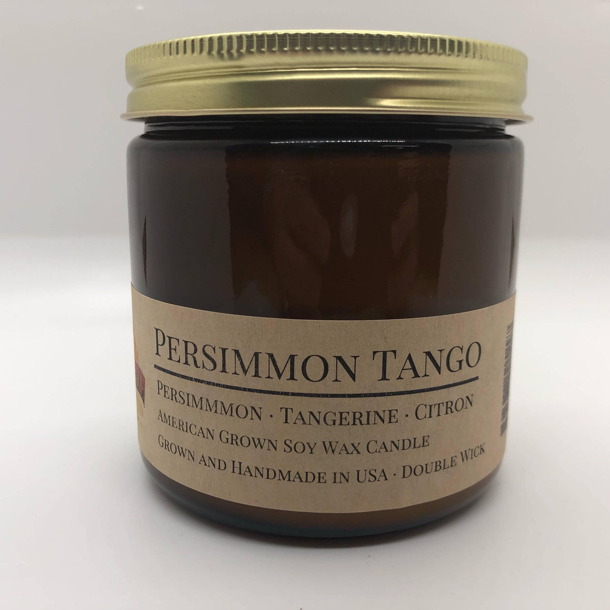 PRAIRIE FIRE Persimmon Tango Soy Wax Candle | 9 oz Amber Apothecary Jar