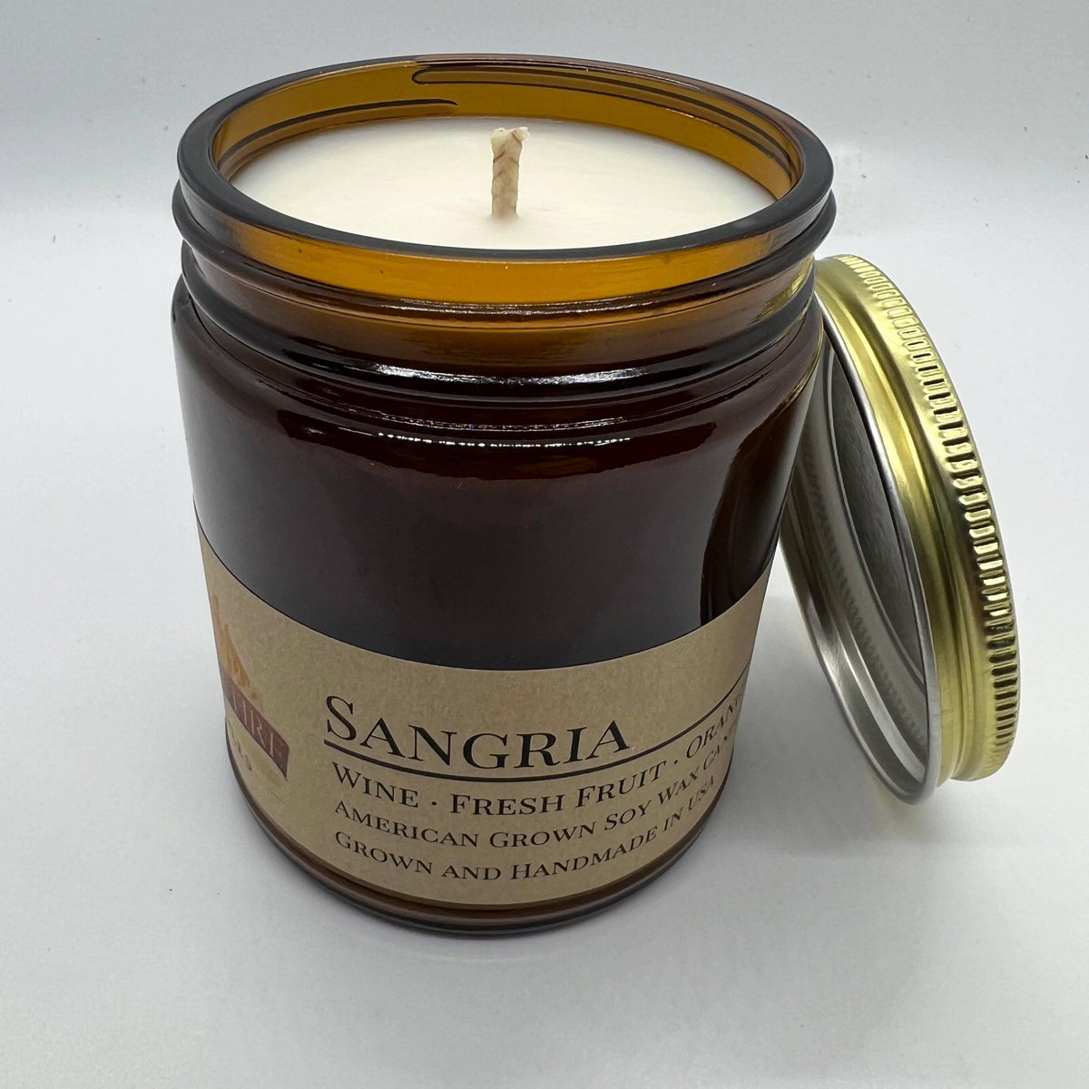 PRAIRIE FIRE Sangria Soy Wax Candle | 9 oz Amber Apothecary Jar