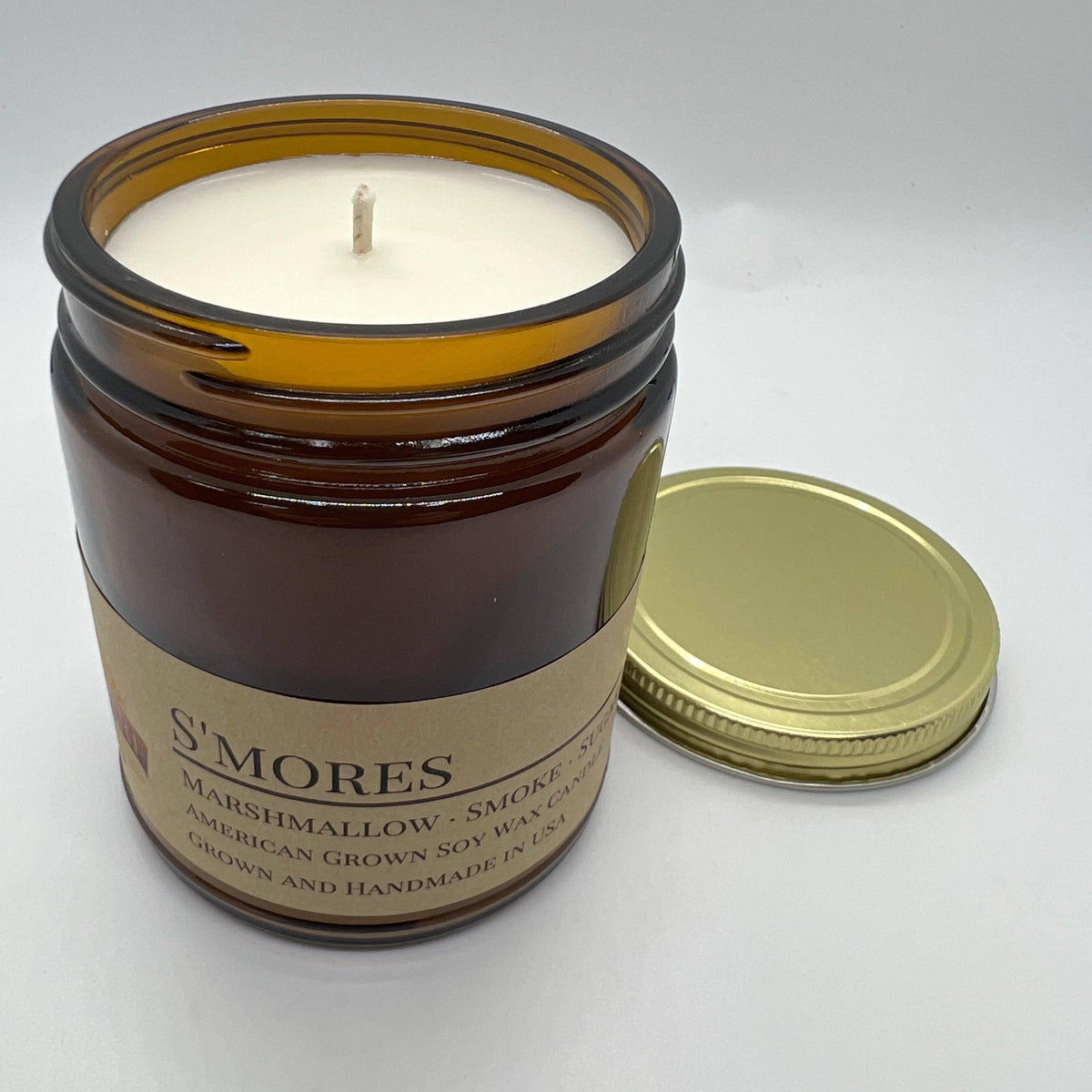 PRAIRIE FIRE S'mores Soy Wax Candle | 9 oz Amber Apothecary Jar