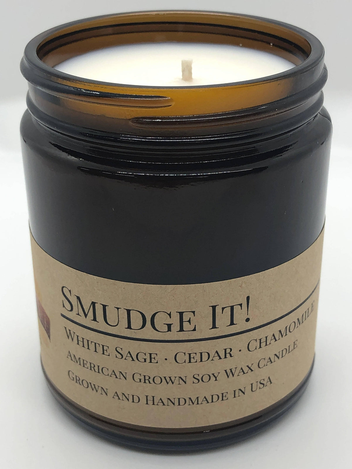 PRAIRIE FIRE Smudge It! Soy Wax Candle | 9 oz Amber Apothecary Jar