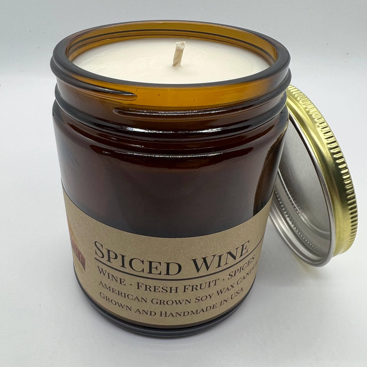 PRAIRIE FIRE Spiced Wine Soy Wax Candle | 9 oz Amber Apothecary Jar