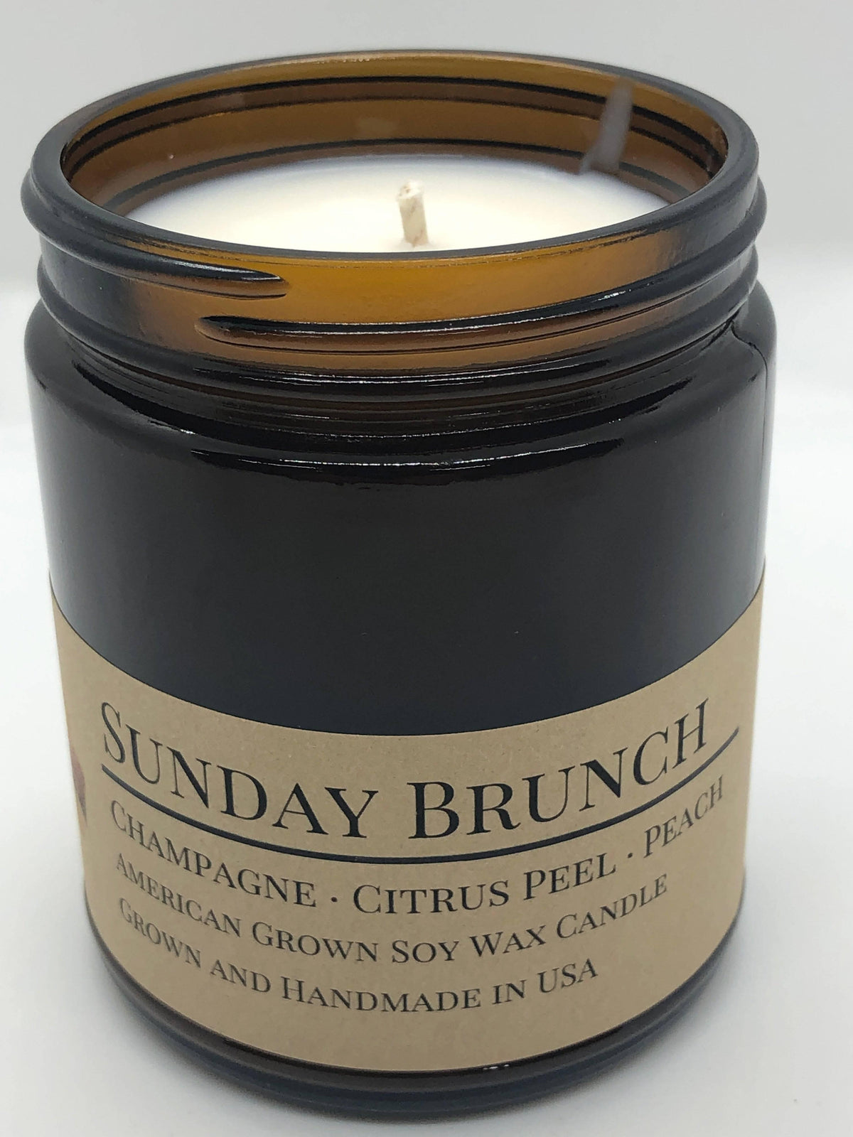 PRAIRIE FIRE Sunday Brunch Soy Wax Candle | 9 oz Amber Apothecary Jar