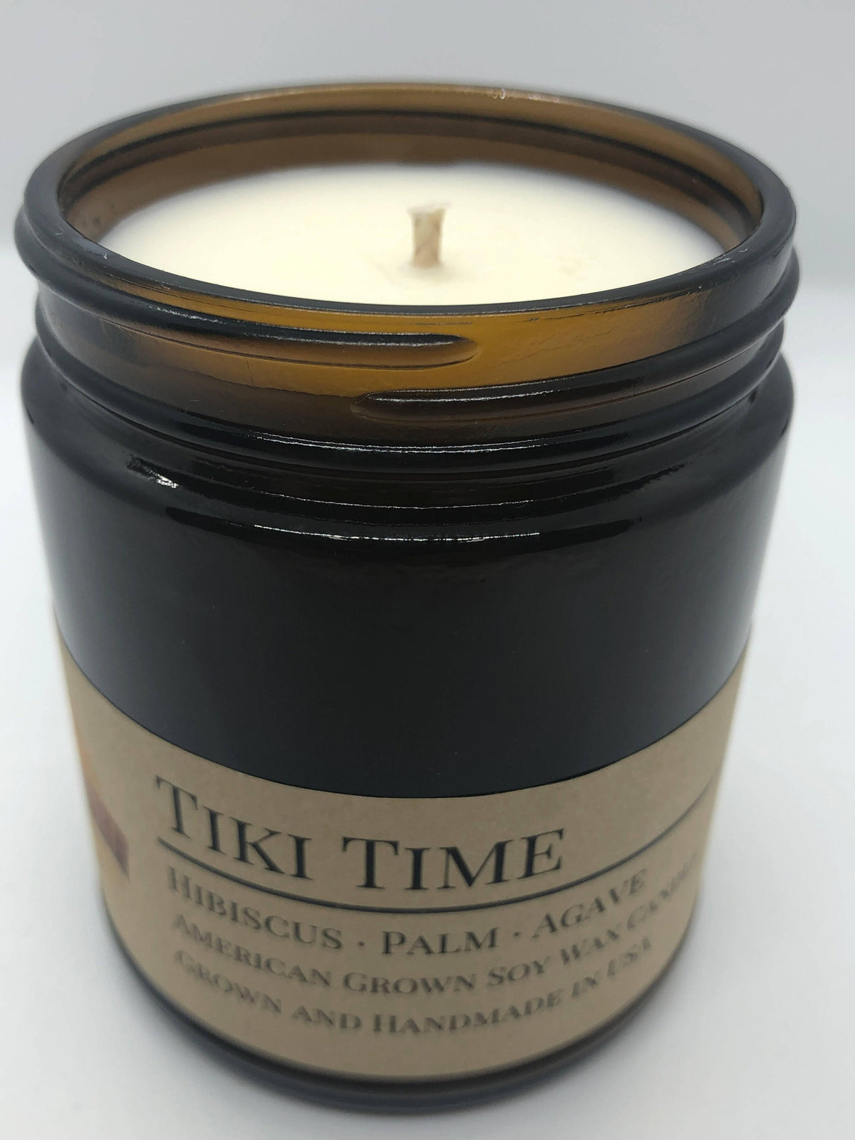 PRAIRIE FIRE Tiki Time Soy Wax Candle | 9 oz Amber Apothecary Jar