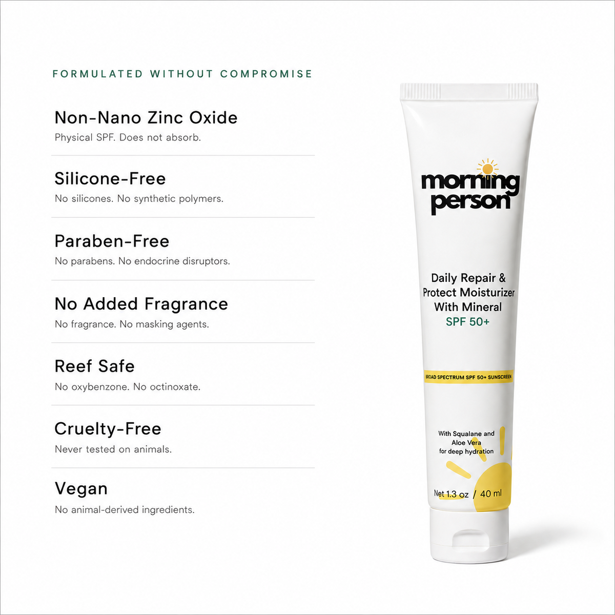 MORNING PERSON Daily Repair Moisturizer with Mineral SPF 50
