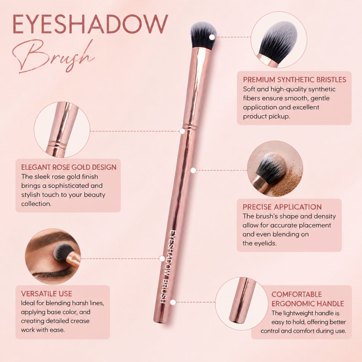 PROLUX Rose Gold Eyeshadow Brush
