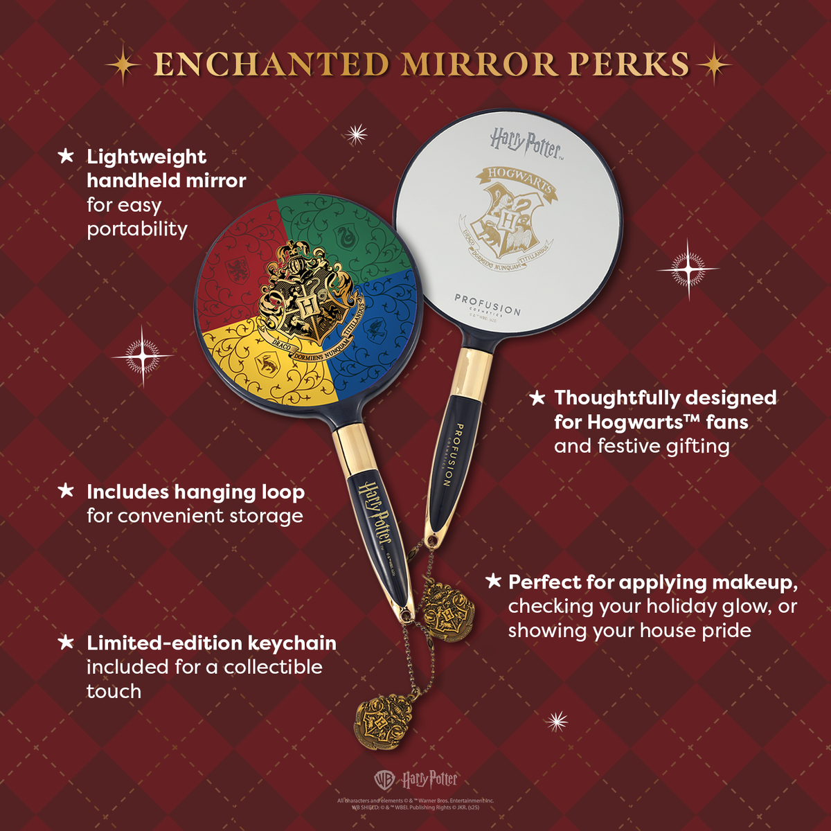 PROFUSION Harry Potter Holiday | Hogwarts™ House Pride Handheld Mirror