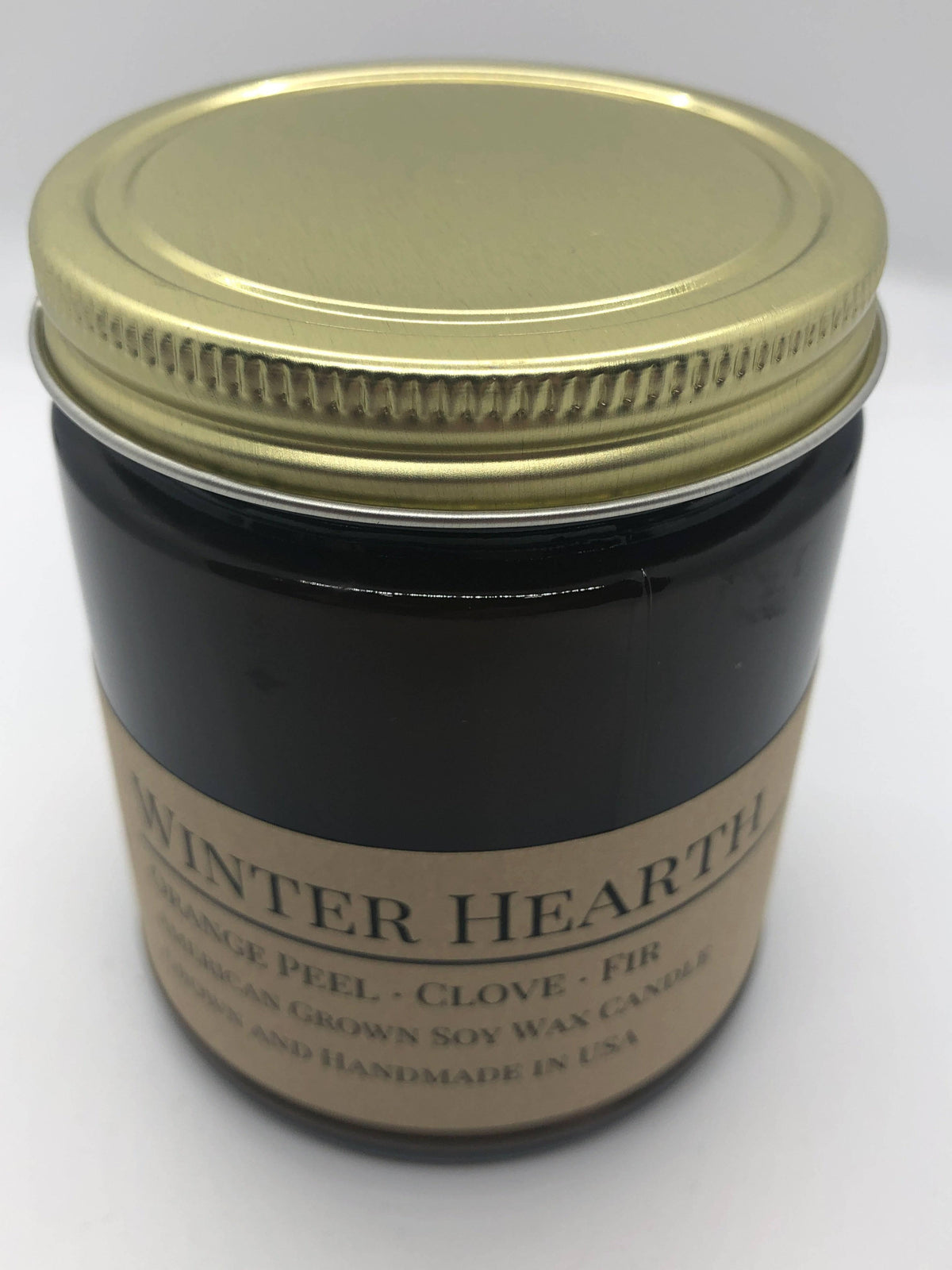 PRAIRIE FIRE Winter Hearth Soy Wax Candle | 9 oz Amber Apothecary Jar